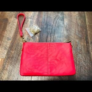 coral nwot clutch/crossbody